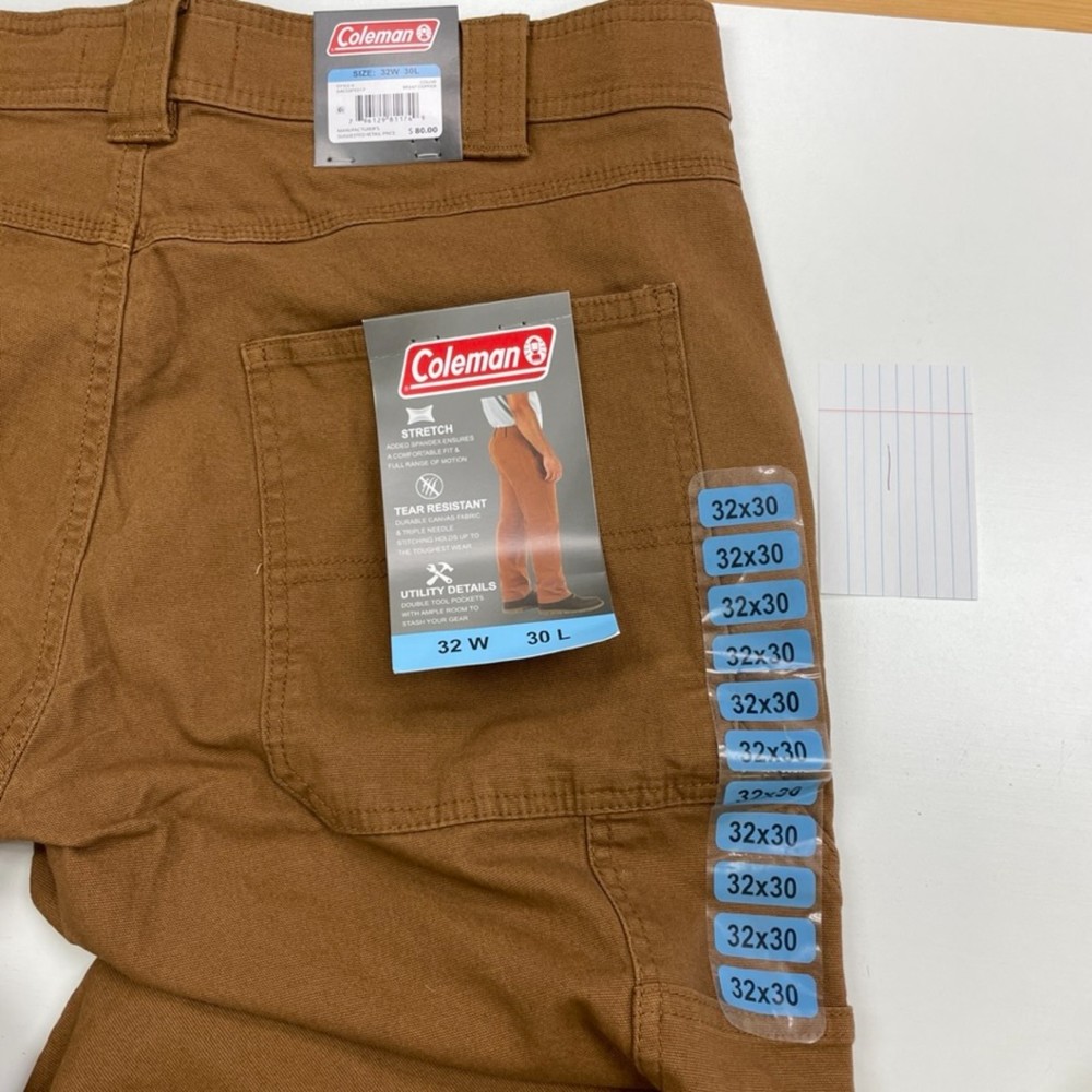 Coleman Mens Utility Tear Resistant Stretch Work Pants 32 x 30 Copper Bronze NWT